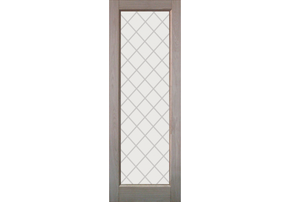 Дверь деревянная межкомнатная из массива бессучкового дуба, Классик, 1 филенка, со стеклом